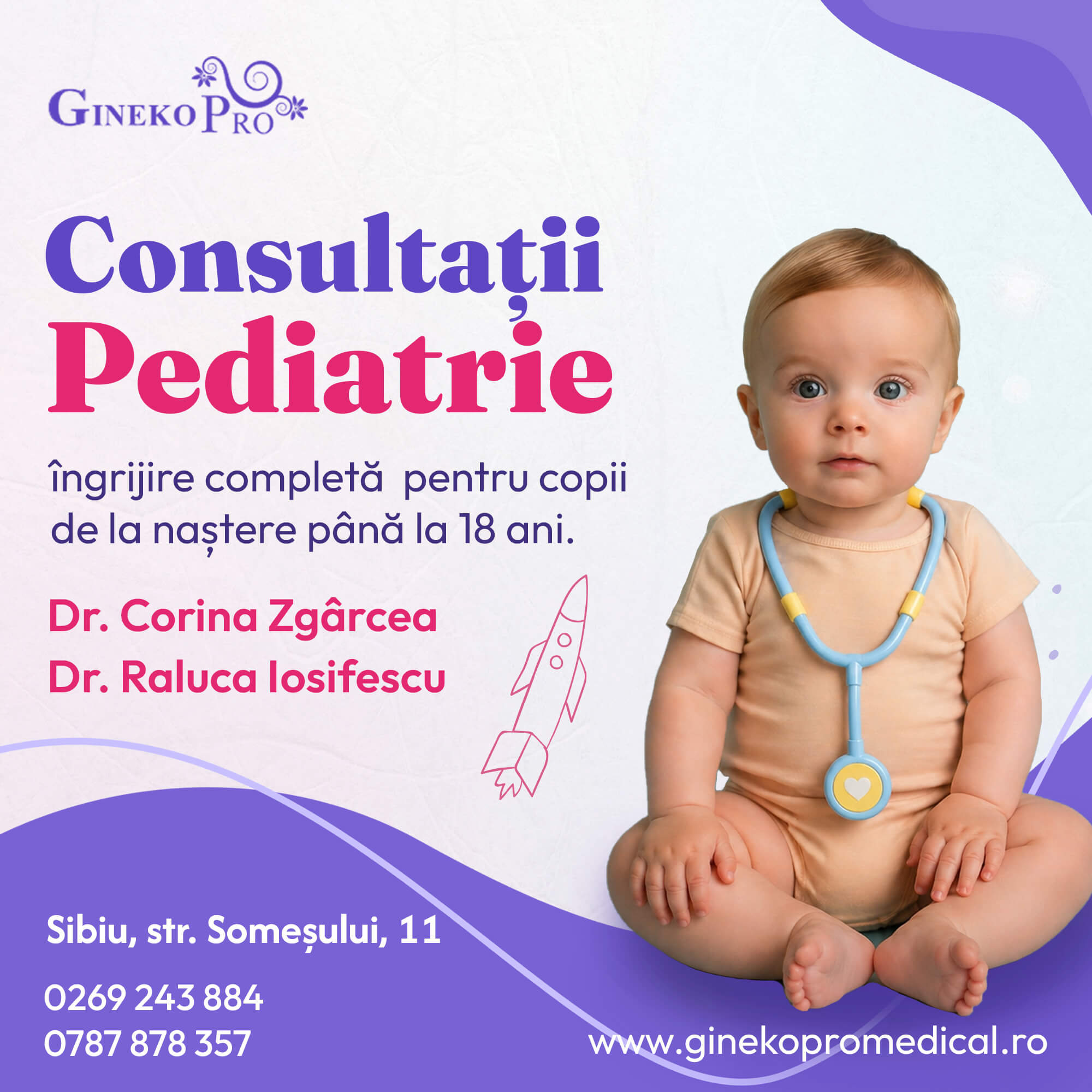 Consultații pediatrie: îngrijire completă pentru copii de la naștere până la 18 ani
