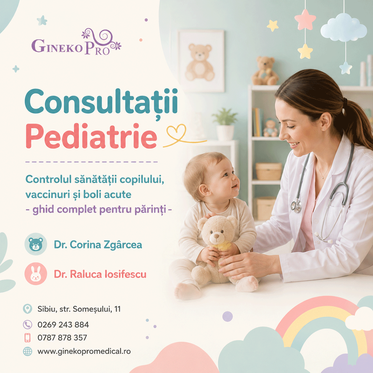 Consultații Pediatrie – control, vaccin și boli acute