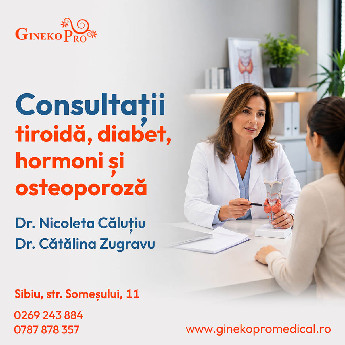 Consultație tiroidă, diabet, osteoporoză și hormoni